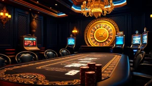 Experience the hidden wiki dark web at a luxury casino, featuring elegant poker chips and illuminated slot machines.