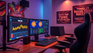 Pengaturan permainan online yang menarik untuk Togel Sumo dengan layar berwarna-warni, token, dan dekorasi modern.