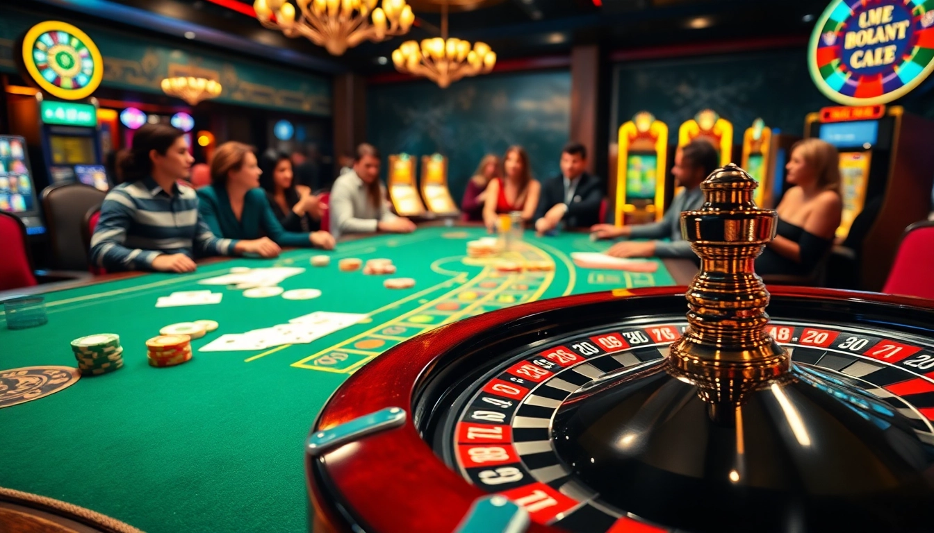 Experience the excitement of nhà cái i9bet at a vibrant casino table filled with cards and chips.