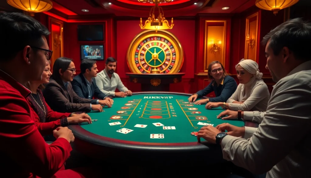 Experience intense casino excitement with Rikvip during a poker game.