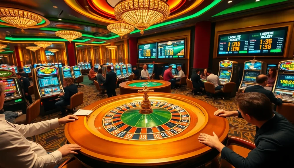 Enjoying a thrilling game at the luxurious casino while checking link PS99 for betting odds.