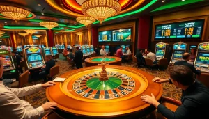 Enjoying a thrilling game at the luxurious casino while checking link PS99 for betting odds.