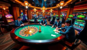 Experience the excitement of Link vào Haywin at a luxurious casino table with professional players.