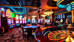 Experience the thrilling atmosphere of Haywin's casino with vibrant games and high-stakes excitement.