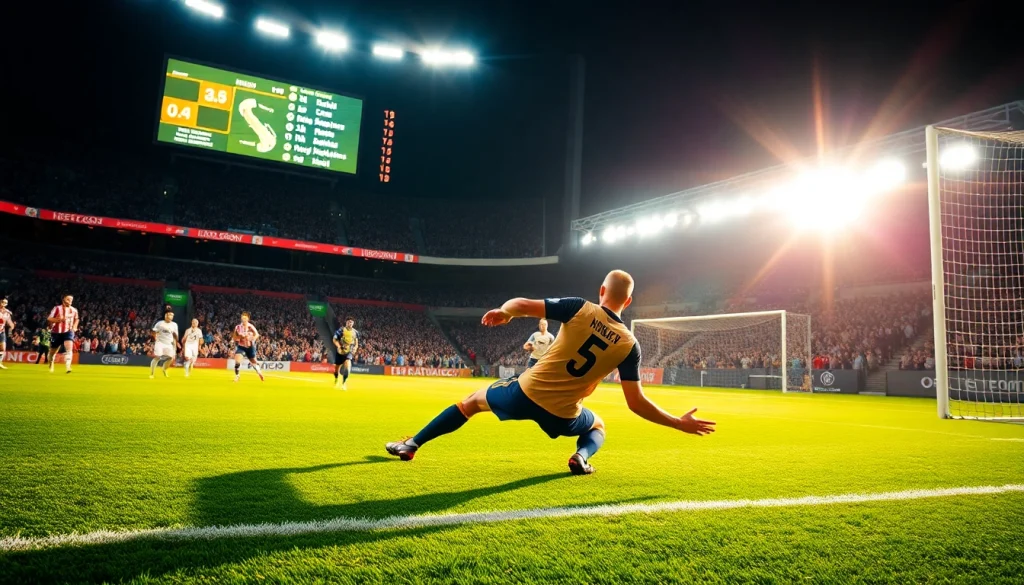 Catch exhilarating live soccer action with real-time ผลบอลสด updates displayed prominently.