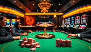 Experience the excitement at trang chủ 88t with vibrant poker and roulette action in a luxurious casino.