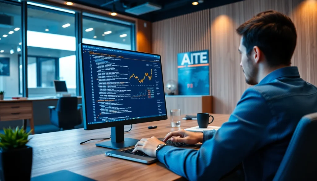 Web scrapping in action at a modern office with data analysis tools.
