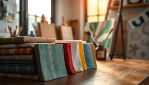 Bezoek onze collectie canvas kopen met kleurrijke stoffen en unieke texturen op deze foto.