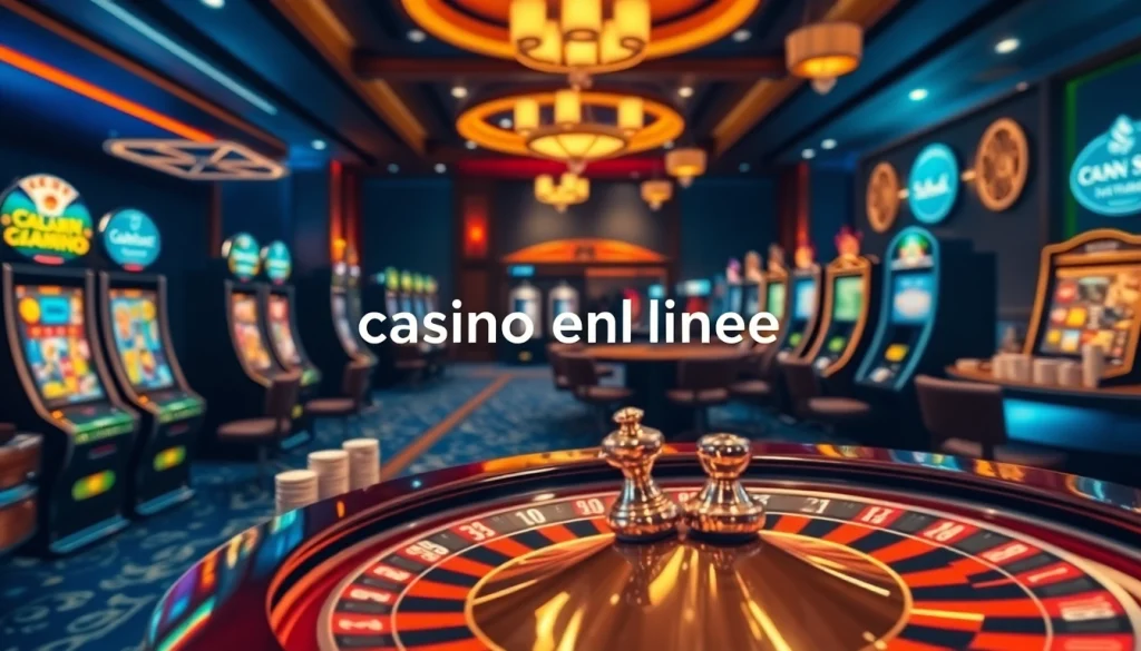 Scène de jeu en ligne captivante mettant en avant le luxe et l'excitation dans un casino en ligne avec des moments forts de roulette.