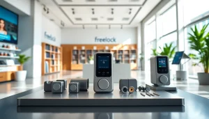 Freelock Produktpräsentation mit modularen Features in modernem Ambiente.
