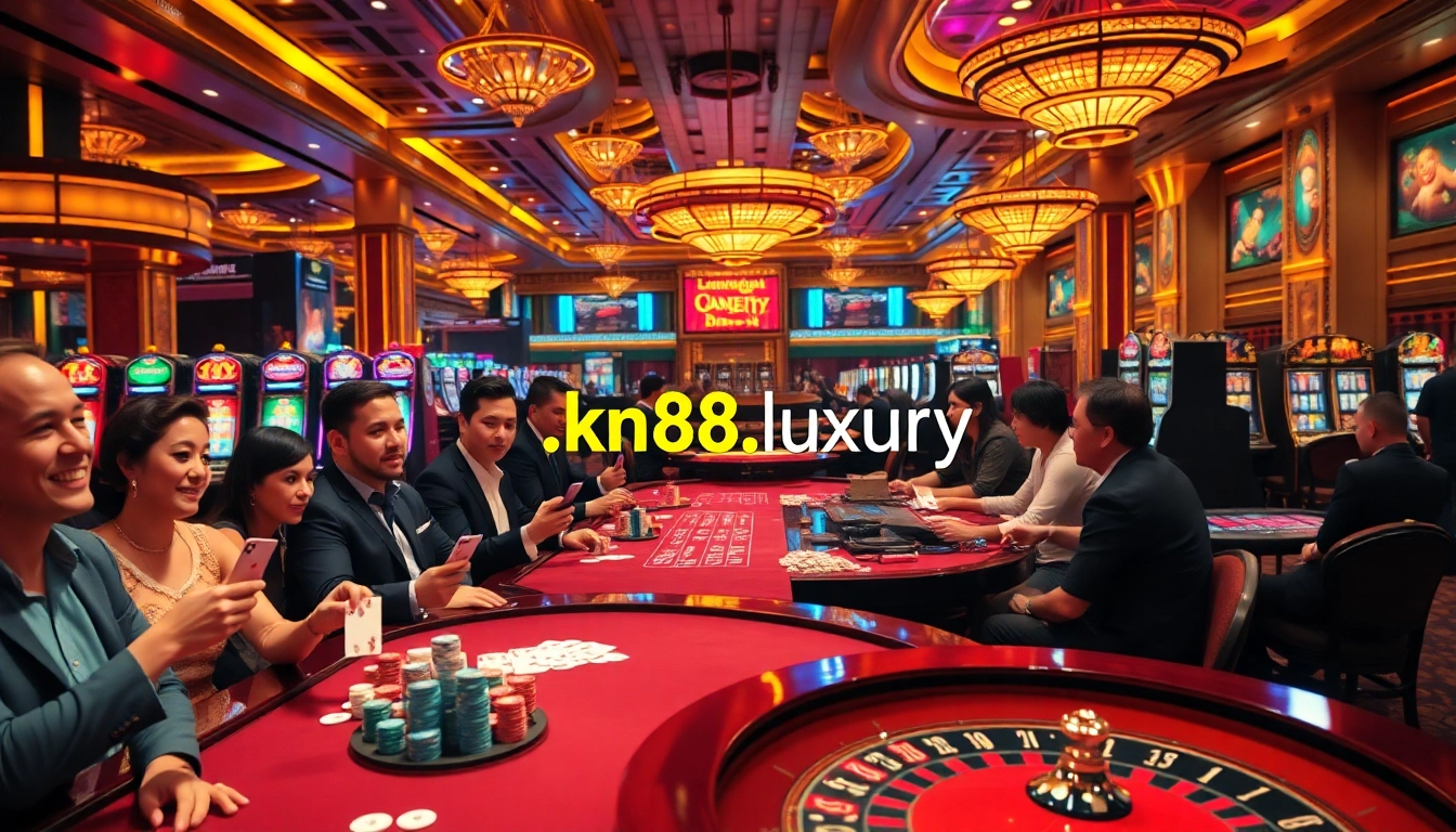 Experience the excitement of high-stakes gambling at nk88.luxury with vibrant casino scenes