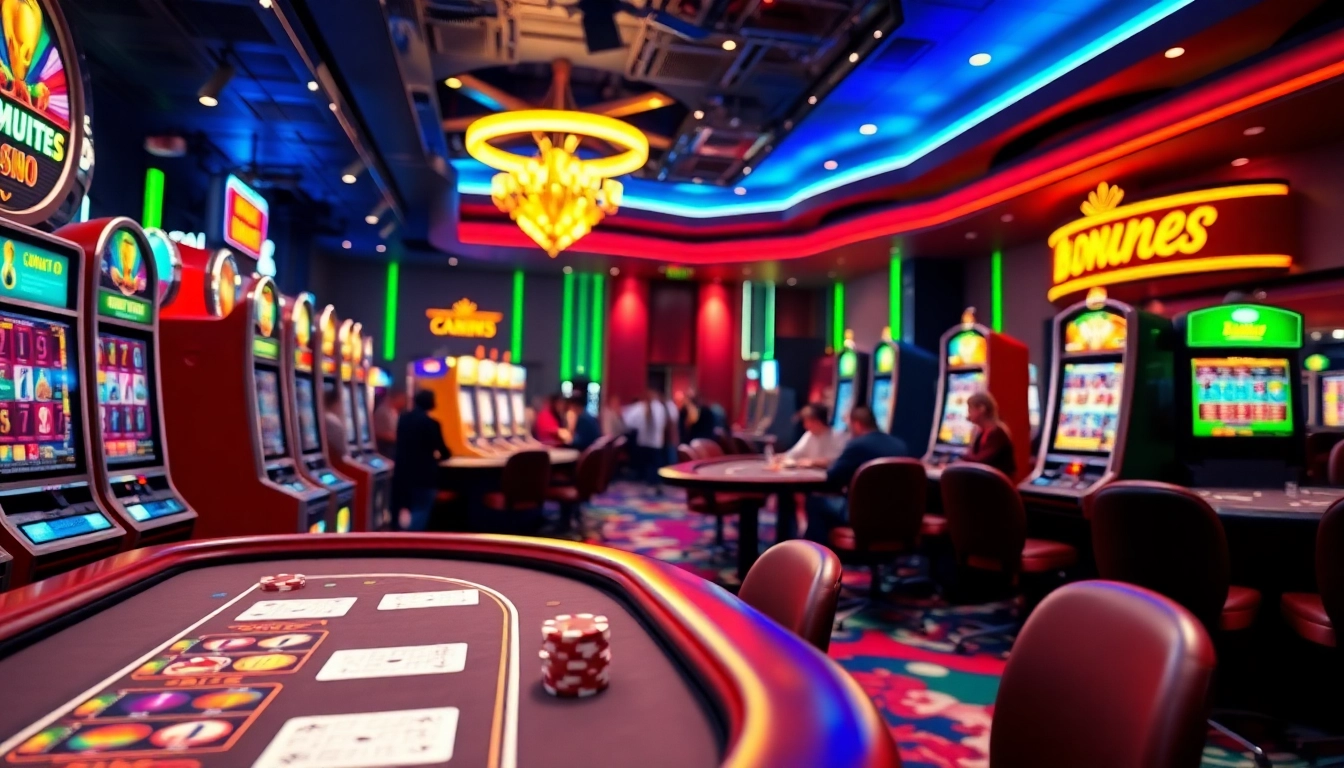 Exciting scene showcasing casino bonuses with vibrant gaming elements.