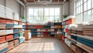 Koop katoen stof met een breed aanbod aan kleuren en texturen in de winkel.