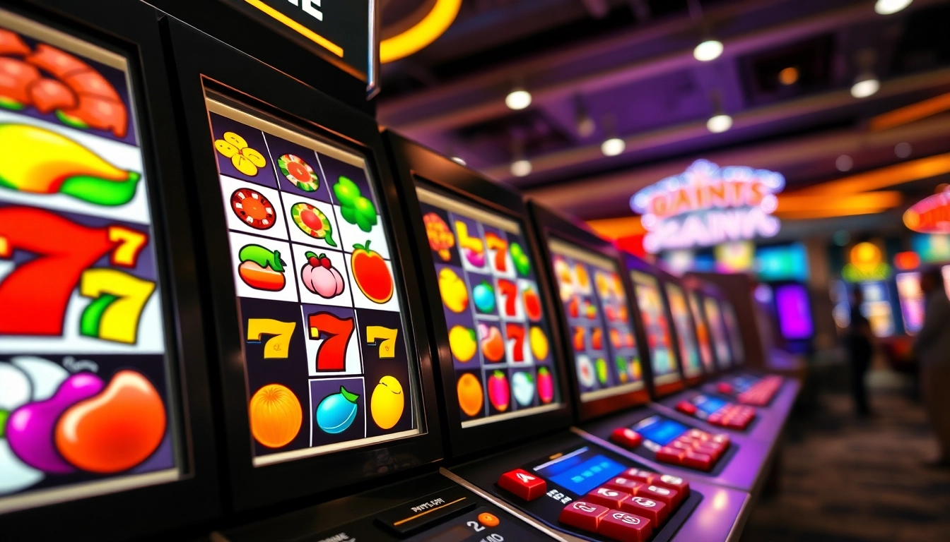 Main slot88 machine with colorful reels surrounded by players enjoying their experience