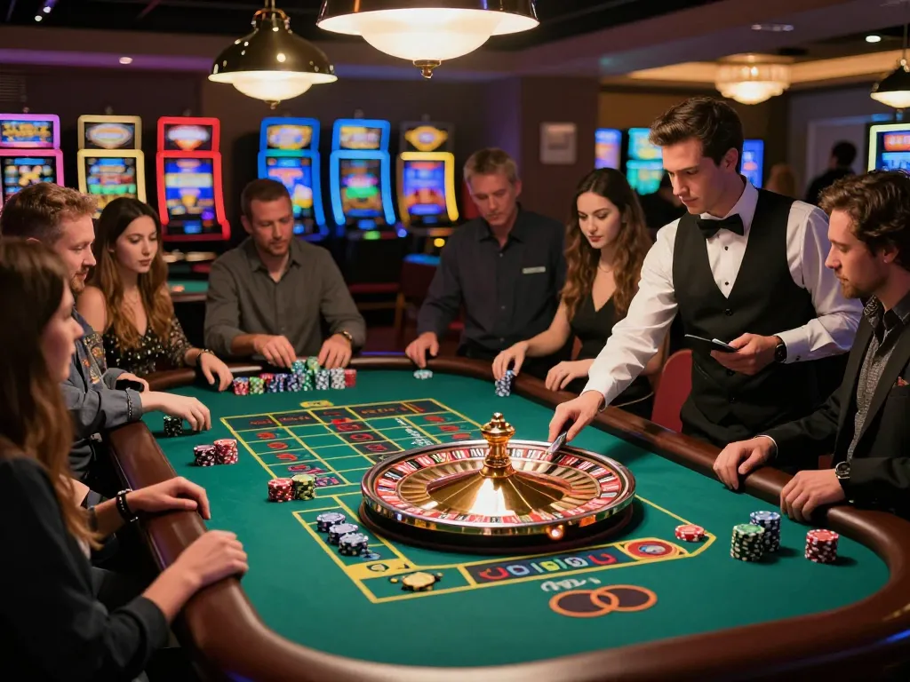 Players enjoying an intense roulette game at the vibrant https://777x.bid/ casino, showcasing excitement and strategic betting.