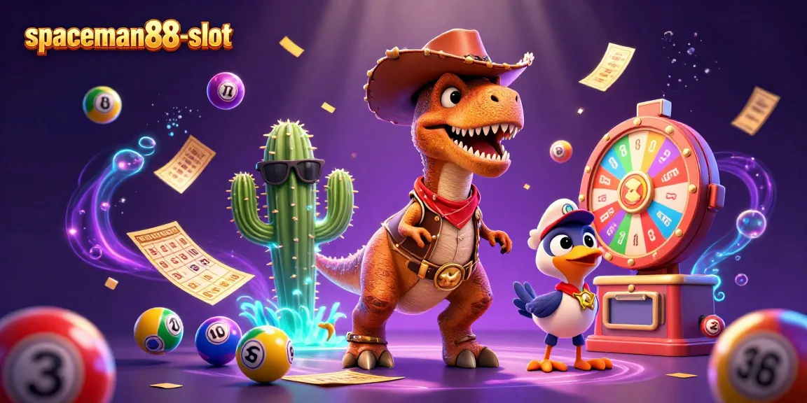 Experience dynamic fun with spaceman88-slot, featuring colorful lottery elements and lively characters.
